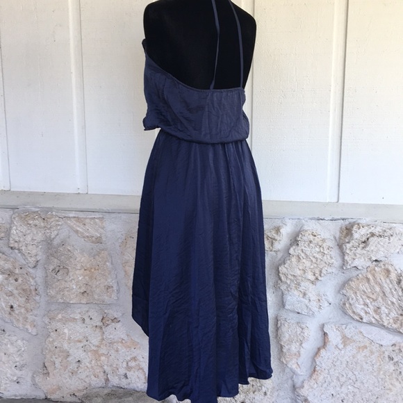 Navy blue Sexy strappy high low dress - Picture 3 of 7